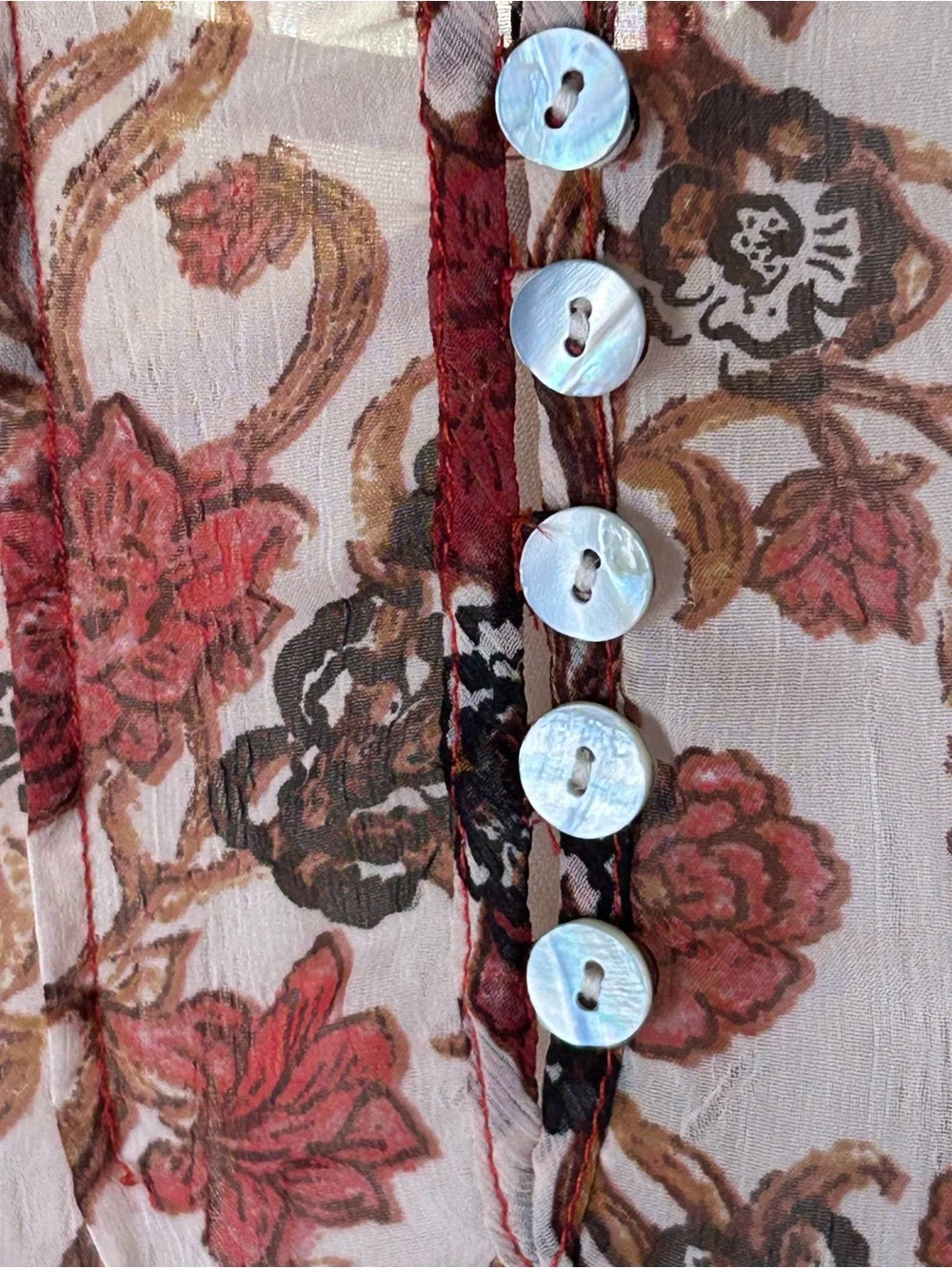 Free People See it Through Rose Multi Floral Long Sleeve Maxi Dress XSTP